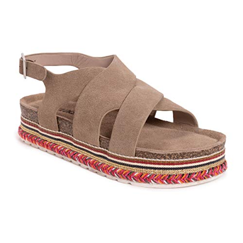 Muk Luks Womens Beach Bingo - Tan Wedge Sandal, Tan, 6 Us #TOP23