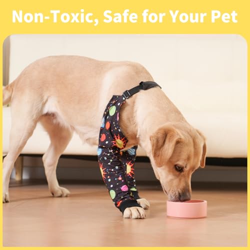 Image of LovinPet Dog Elbow Protector Anti-Licking Elbow Sleeve, Adjustable, Comfortable & Durable Front Leg Guard for Medium to Large Dogs, Prevents Licking and Chewing,Dog Sleeve,Dog Leg Sleeve,Black