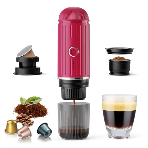 Portable Electric Espresso Machine, Travel Coffee Maker for Camping, Car Self-Heating Coffee Machine...