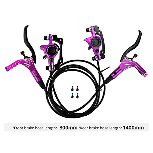 Image of BNFBike Hydraulic Disc Brake Set Front Rear 800 /1400mm Purple L Front Rrear|Sporting Goods | Cycling | Bicycle Components & Parts |2 Pieces Aluminum Alloy Brake Lever
