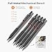 Nicpro 20PCS Black Metal Mechanical Pencil Set in Leather Case, Drafting Pencil 0.3, 0.5, 0.7, 0.9 mm & 2mm Lead Holders, 9 Tube (4B 2B HB 2H Colors) Lead Refills, Erasers For Art Sketching Drawing