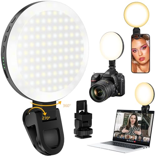 154 LED Phone Light, 5000Mah Rechargeable Selfie Light Clip Video ...