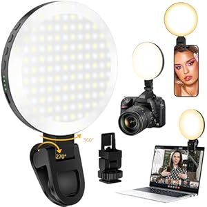 154 LED Telephone Mild, 5000Mah Rechargeable Selfie Mild Clip Video Mild, Adjusted 3 Mild Modes, 10 Brightness Ranges for Telephone, Digicam, Laptop computer, iPad, Mild for Make-up, Video Convention, TikTok, Vlog