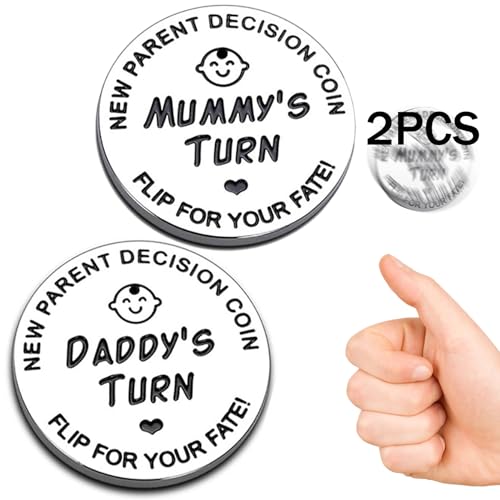 Funny Double Sided Baby Gift, Pregnancy Coin for New Parents - Mom, Dad, Mummy & Daddy Gifts for Couples - Halloween, Thanksgiving & Christmas