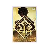 GENSHIN IMPACT Genius Invokation TCG Competition Series - Póster con bordes de piedra y contratos