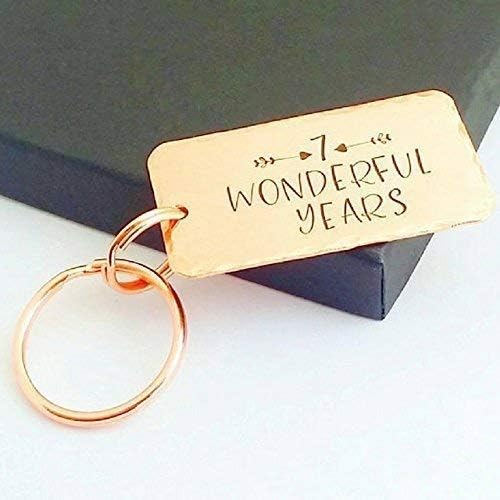 Copper Gift with Gift Box, Wedding Anniversary Gift, 7th Anniversary Keychain