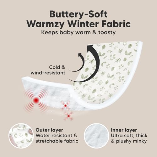 Image of KeaBabies Winter Car Seat Cover Baby, Newborn - Universal Fit Infant Carseat Covers Baby Girl, Boy, Breathable, Lightweight Blanket, Easy to Use Stroller Canopy, Rain, Wind, Sun Shade (Laurel)