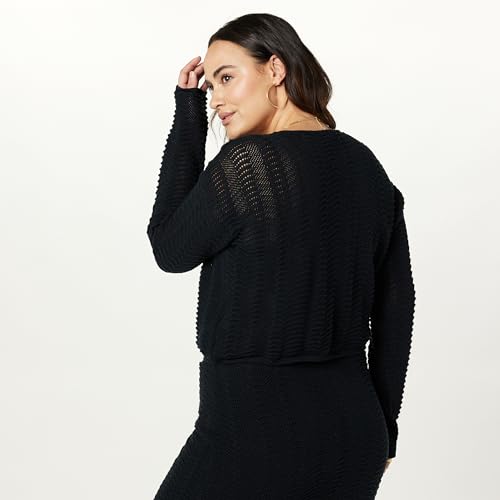 Image of The Drop Women's Makayla Crochet Drop-Shoulder Cropped Pullover
