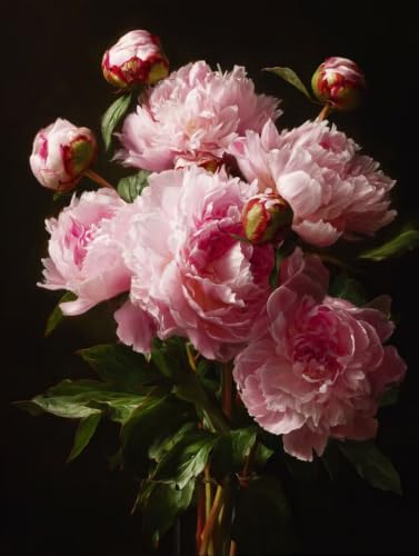 Peinture par numéros adulte rose fleur 60x80cm grand format de loisirs créatifs