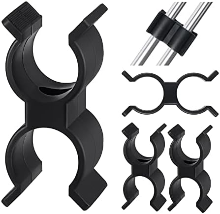 Timgle 4 Pcs Bimini Top Pole Clamp Holder Boat Clip Boat Bimini Parts for Anti Rattle Bimini Brace Rowing Boat Dinghy Kayaks Accessories, Black
