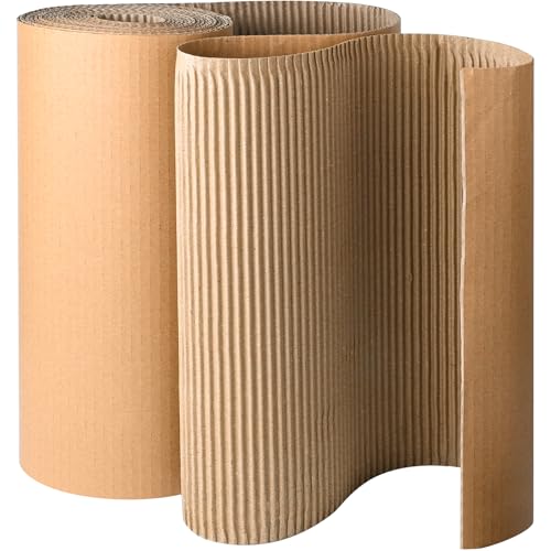 Consejos para Comprar Corrugadores Top 5. 46 Tottist Rollo de cartón corrugado, 12 x 197 hojas de cartón corrugado grueso de una cara para manualidades, envío, envío, embalaje de regalo, proyectos de bricolaje, modelado...