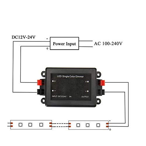 Bzone Dc 12-24V Led Single Color Light Strip Wireless Rf Remote Controller Dimmer For Smd 5050 3528 Single Color Led Strip Light Rope Lights, Black #TOP4