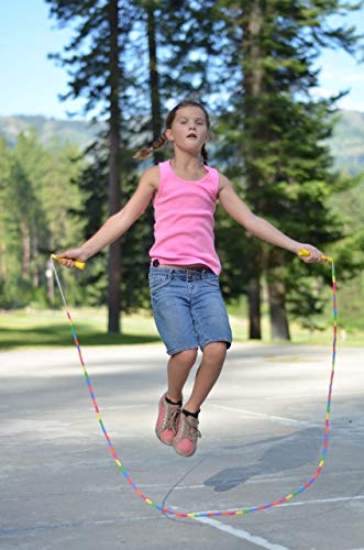 Beaded Jump Rope - Segmented Skipping Rope for Kids - Durable Outdoor Beads