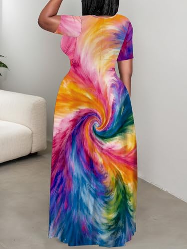 Image of Plus Size Maxi Dresses for Curvy Women T-Shirt Summer Sun Dresses Loose Fit