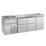 GGM Gastro | BLA257N#ETA#2#SBA2535 | Biertheke Premium PLUS - 2500x700mm - 1 Tür & 4 Schubladen