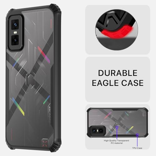Image of Pikkme Back Cover for Infinix GT 30 Pro 5G | Ultra Hyrbid | Full Camera Protection | Raised Edge | Crystal Clear Transparent Bumper Case (Black)