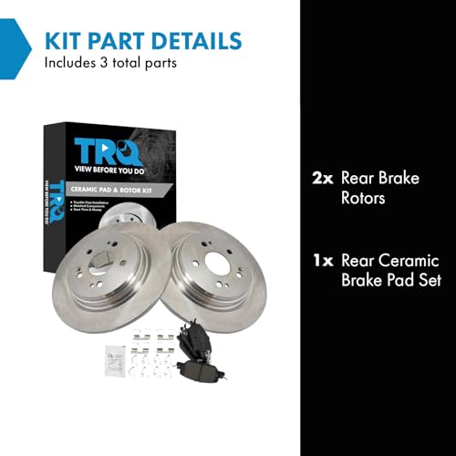 Image of TRQ Rear Ceramic Brake Pad and Rotor Set
