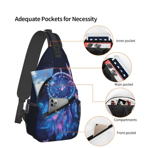 Image of Crossbody Bag Butterfly Dream Catcher Sling Bag Backpack Chest Bags Shoulder Bag for Women Men