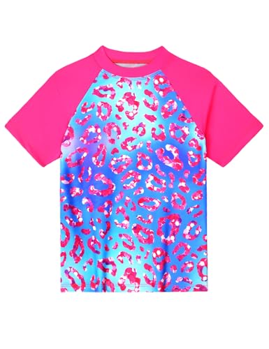 Image of Bathing Suits for Girls 10-12 Years Old Rose Leopard Swimsuits 2 Piece Summer Beach Swimwear