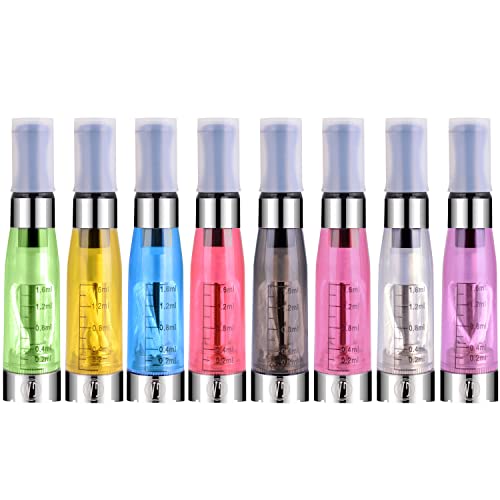 WOLFTEETH 5 x Electronic Shisha Pipe CE4 Clearomizer 510 Ego Thread E Cigarette 1.6ml Vapor Atomizer Replacement 108005(Mixed Color/Nicotine Free)