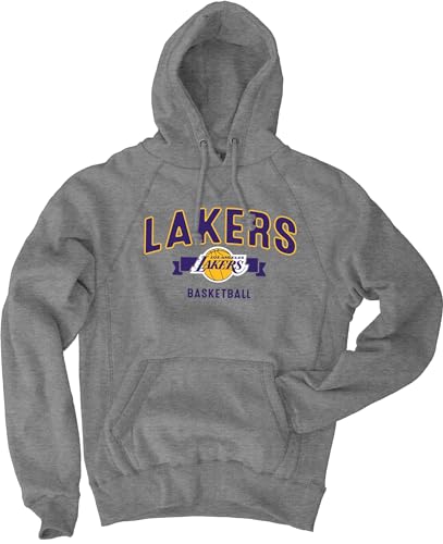 Los Angeles Lakers NBA Officially Licensed Hooded Sweatshirt Sanded Fleece Gray, XX-Large