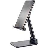 Suporte para Celular de Mesa Dobrável e Portátil Ajustável para Tablet e Smartphone Base Estável para Home Office(1,PRETO)