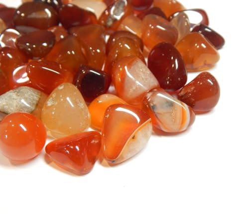 Perlin Pack of 50 Agate Gemstones Semi-Precious Stones Beads 9 mm ~ 15 mm Tumbled Stones Gemstone Semi-Precious Stone for Gemstone Game for Treasure Hunting and Decoration (Red) - Image 2