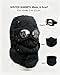 Winter Thermal Hat with Glasses Windproof Ski Mask Cap Fashion Warm Hat for Cycling, Winter Thermal Mask with Glasses Black