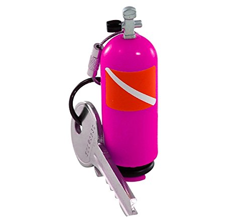 Scuba Tank Keychain. 3 Different Colors. Plastic Diving Tank Key Chains Holder with O-rings (Pink)