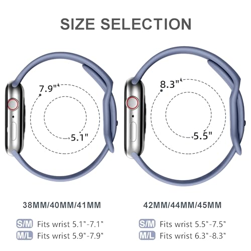 Upeak 6 Pack Sport Strap Compatible with Apple Watch Strap 40mm 38mm 41mm for Men and Women Soft Silicone Replacement Straps for iWatch Ultra SE Series 9 8 7 6 5 4 3 2 1 - Image 4