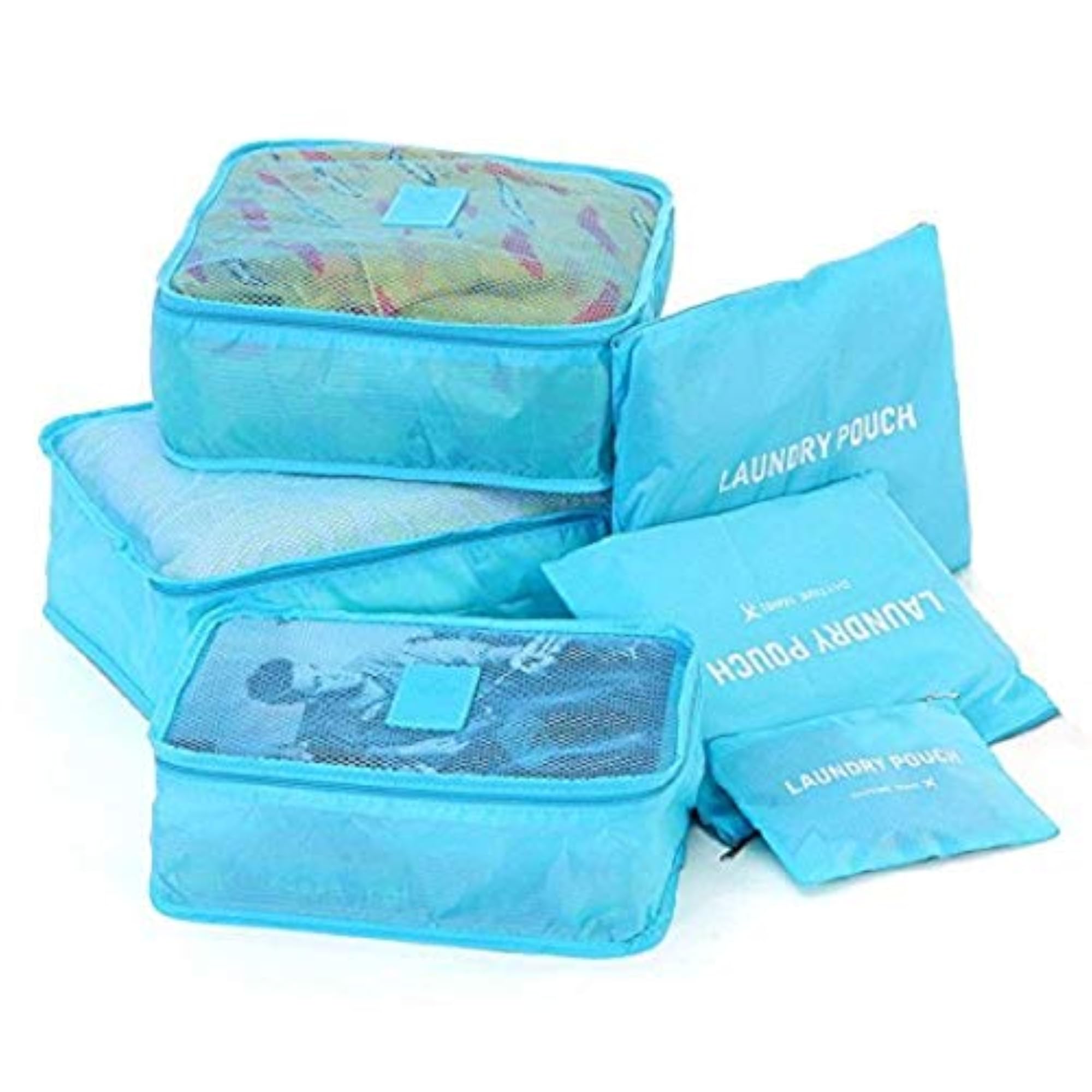 Multi Color 6-Piece Travel Luggage Organizer Packing Cubes