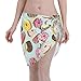 LKKPT Ciambella Colorata Delizioso Dessert da Donna Gonne avvolgenti da Spiaggia Grembiule Corto Sarong Costumi da Bagno Copricostume Bikini Sexy Pareo