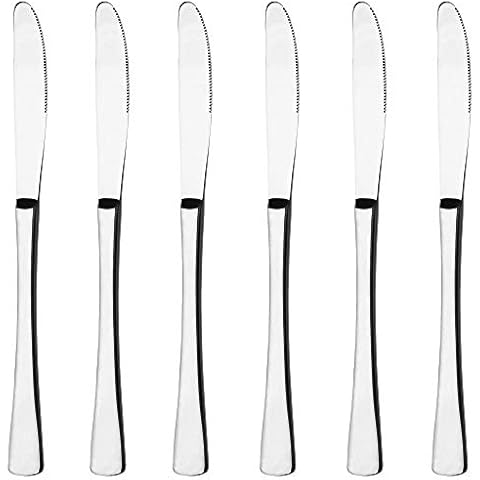 GRÄWE Tafelmesser aus Edelstahl, 6er Messer Set, Menümesser mit Wellenschliff, poliert, spülmaschinengeeignet - Serie Würzburg Cover