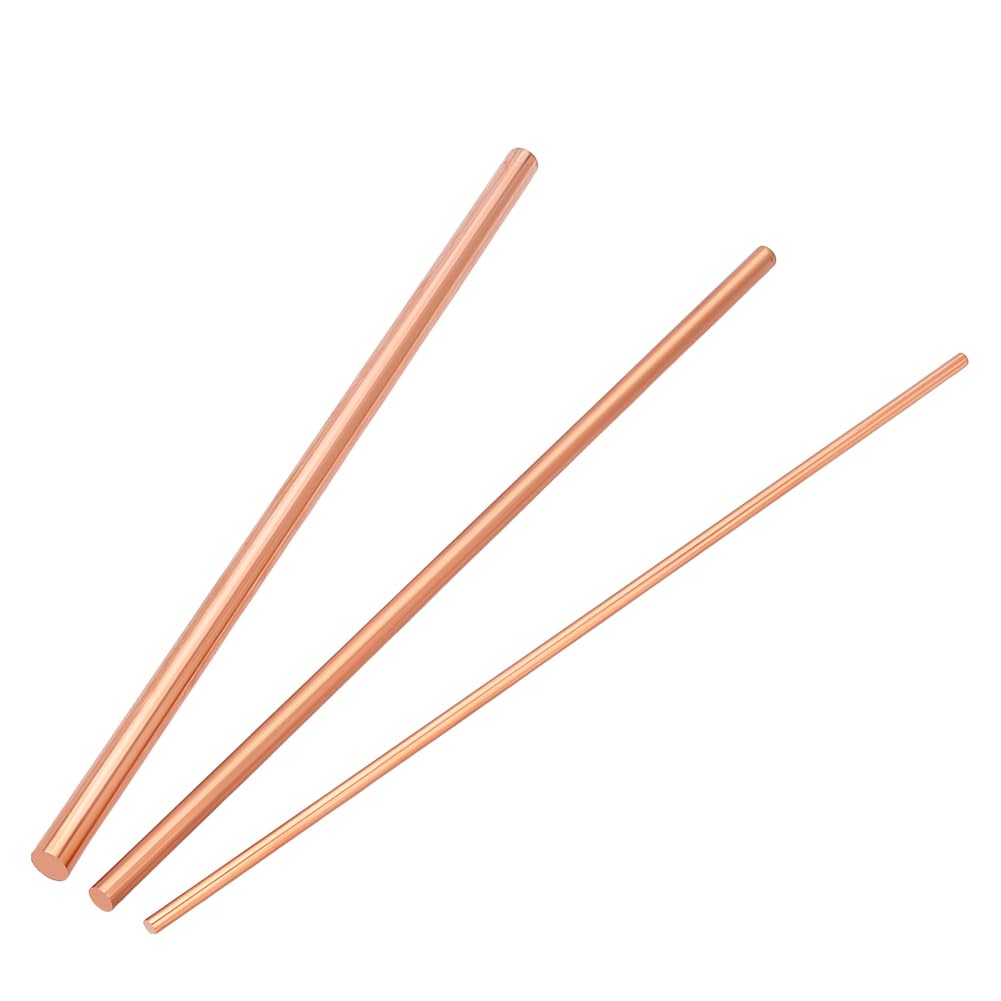 PH PandaHall 20cm 3 Größen Kupferstab Kupferstäbe Kupfererdungsstab Blankes Kupfer Für Metallhandwerk Runde Kupferstäbe Für Gartenfischbecken Durchmesser: 3/5/7mm
