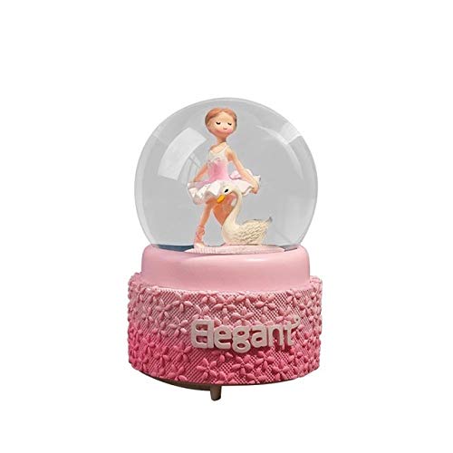 GaRcan Caja de música Creativa con Forma de Bola de Cristal para niña, corazón, fantasía, Ballet, Linterna de Nieve, Regalo para Pareja de Estudiantes