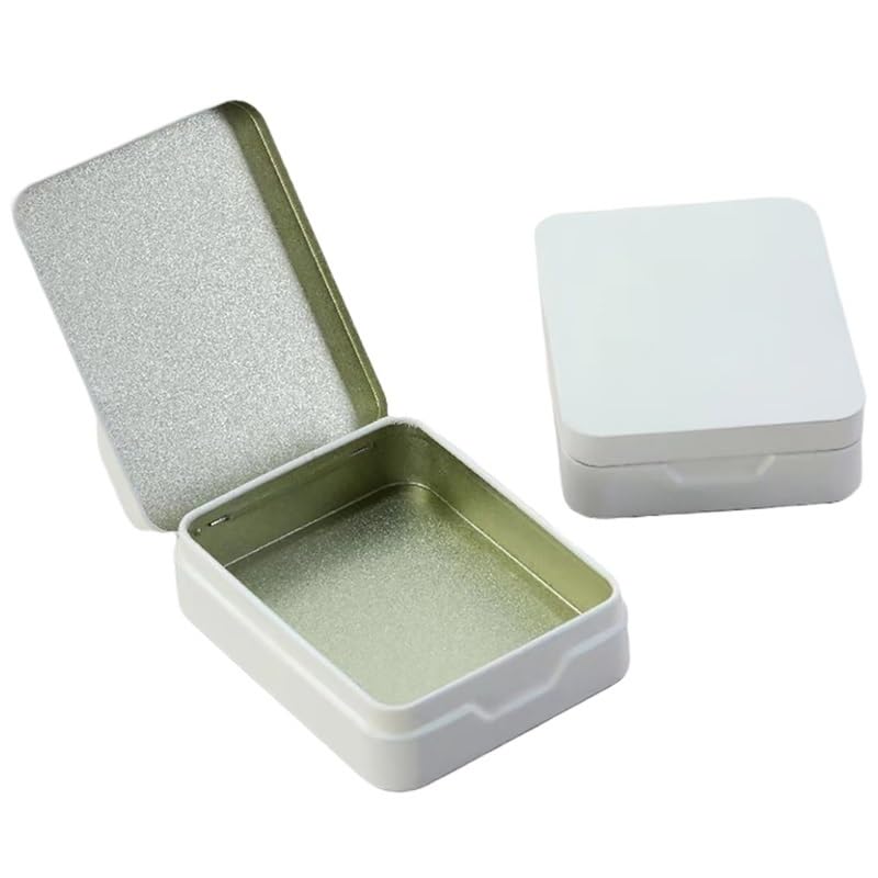 Lot De 4 Boîtes En Fer Blanc Pour Enfant – Conteneurs De Stockage En étain, Taille 11.5x8.5x2.2cm, Argentées, Neuves