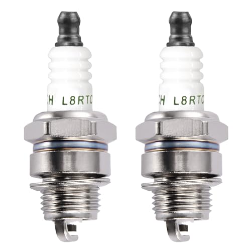 Laitejituan L8RTC Lot de 2 bougies d'allumage universelles pour moteur à 2 temps pour tondeuse à gazon - Bougies d'allumage de rechange pour tondeuse à...