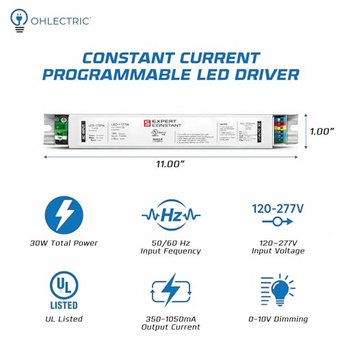 Image of OHLECTRIC 2 Pack - 30 Watt Replacement for OTi30 /120-277 /1A0 DIM-1 L- Dimmable Constant Current Programmable Linear LED Driver -120-277 Volt - 50 /60 Hz Input Frequency -UL Listed for Safety