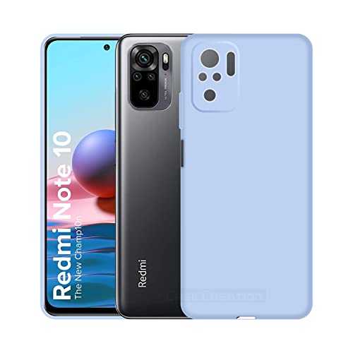 Image of Case Creation Liquid TPU Silicone Cover for Redmi Note 10 Soft Case,Anti-Dirty Slim Case Frosted Matte Cute Candy TPU Raised Bezel (Splash of Color) Back Case Cover for Redmi Note 10 -Light Purple