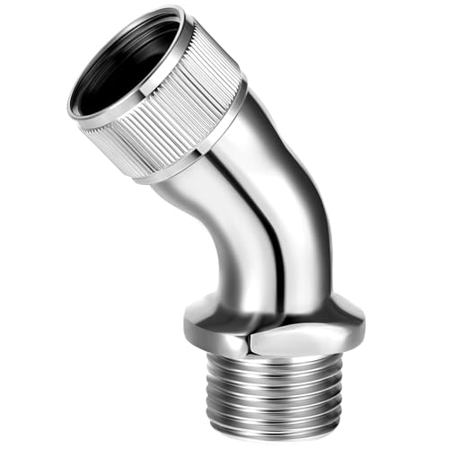 All-Metal 45° Shower Head Elbow Adapter, Brass, Chrome