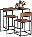 VANSPACE Ensemble Table de Cuisine 2 Personnes avec 2 Chaises Style Industriel Cadre en Métal pour Cuisine Salle à Manger Salon Bistro Marron Rustique Table de 90x 48 x 75 cm Chaise de 72 x 42 x 40 cm