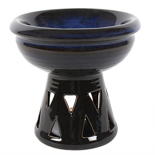 Something Different Wholesale Gorgeous Blue Ceramic Deep Bowl Oil Burner - 13.5cm x 14cm (1 Pc.) - Premium Material, Versatile & Elegant Design - Ideal Home Decor, Relaxing Ambiance