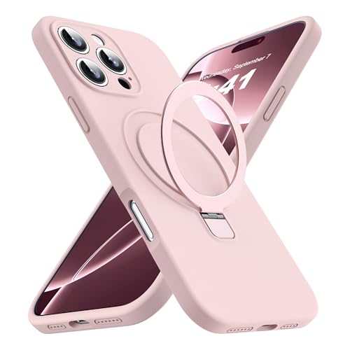 SKYLMW Designed for iPhone 16 Pro Max Case with Magnetic Invisible Stand Compatible with Mag-Safe Military Drop Tested Shockproof Silicone Phone Cases for Women Men 6.9'', Pink by SKYLMW - Used condition - US$7.21