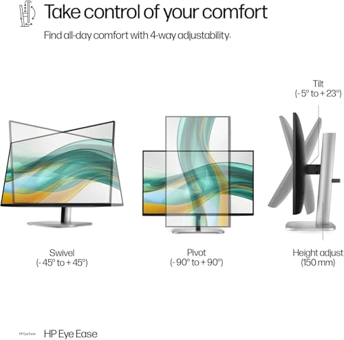 Image of HP Series 5 Pro 27 inch FHD IPS Monitor with 120 Hz 350 Nits, 5ms, Anti-Glare, Flicker Free, VESA Mount (100mm), Adjustable Height, Swivel, Pivot & Dockztorm USB Port Expander 2 Pack