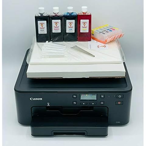 Newest Model Katie's Edible Ink Canon Printer- Canon TS705 WiFi Printer - Super Clear Print Quality - Edible Ink Cartridges Included - 25 Sheets Of Premium Icing Sheets & Wafer Paper Included Cover