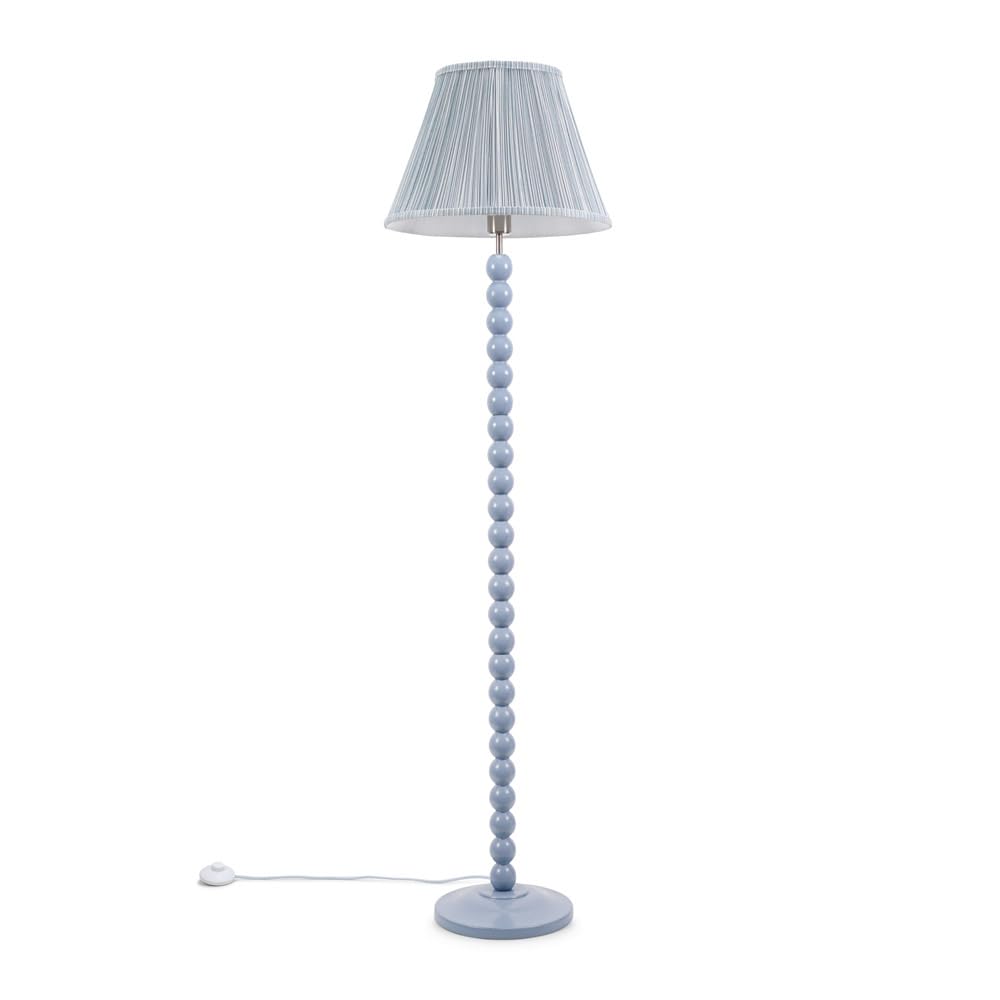 ValueLights | Powder Blue Bobbin Stem Standing Floor Lamp with Blue Pleated Shade | Floor Lamps & Torchieres, Home Décor & Improvement Essential