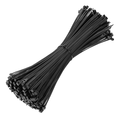 Beshine Black Cable Ties 300mm x 3.6mm Pack of 150 12 Tie Wraps - Self Locking Strong Nylon Zip Ties for Home Office Garage and Workshop