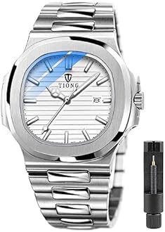 Geometric Case Octagonal Design Men's Business Watch, Men's Waterproof Luminous Quartz Watch, Stainless Steel Date Quartz Watches for Men