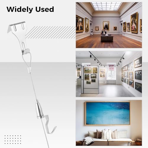 Cables de exhibición de marco de fotos de 79 pulgadas para colgar cuadros pesados en galería 3