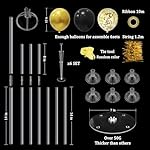 6 Set Balloon Stand with Balloons, Black and Gold Party Decorations, Birthday Graduation Retirement Father's Day Halloween New Years Decorations 2026 - Image 2